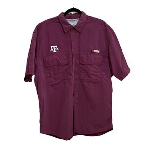 Texas A&M Aggies | Button Up Shirt Mens XXL | Maroon Chili Wear Vented | Relaxed